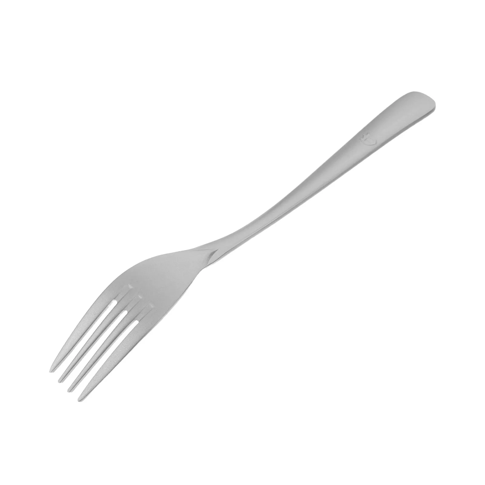 Pure Titanium Dinner Fork Bent Handle Sandblasted Finish Lightweight Western Cutlery for Adult Table Use Modern
