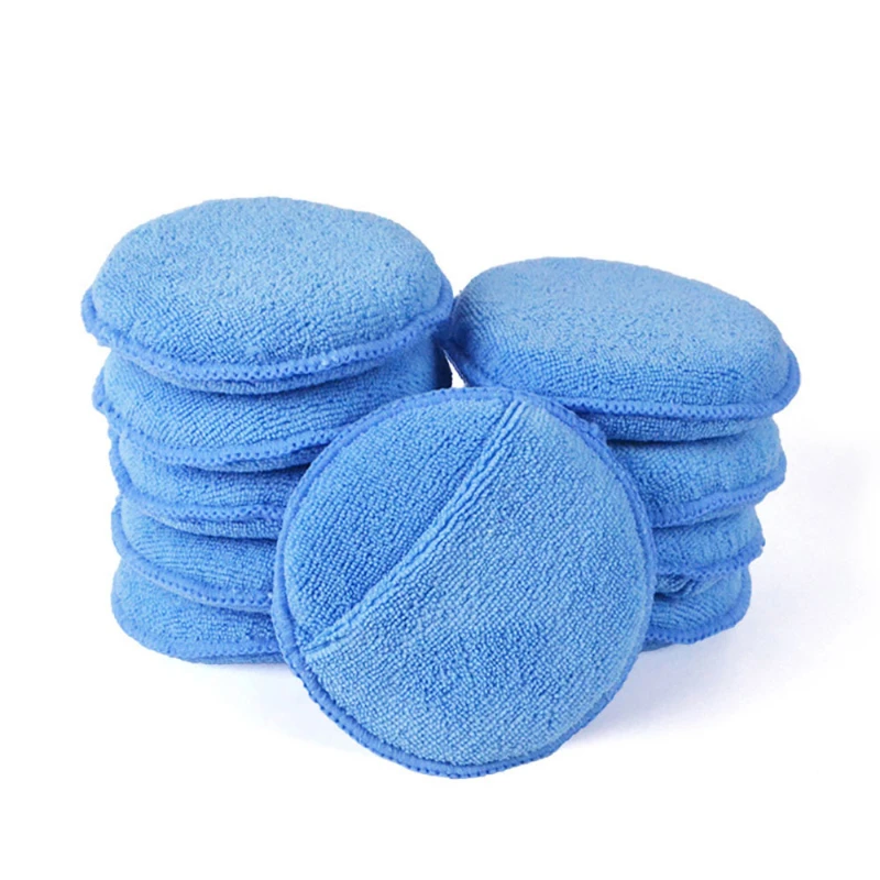 10PCS Soft Microfiber Car Wax Applicator Mitts Polishing Sponge Wax Foam Applicator Pad for Car Cleaning Sponge