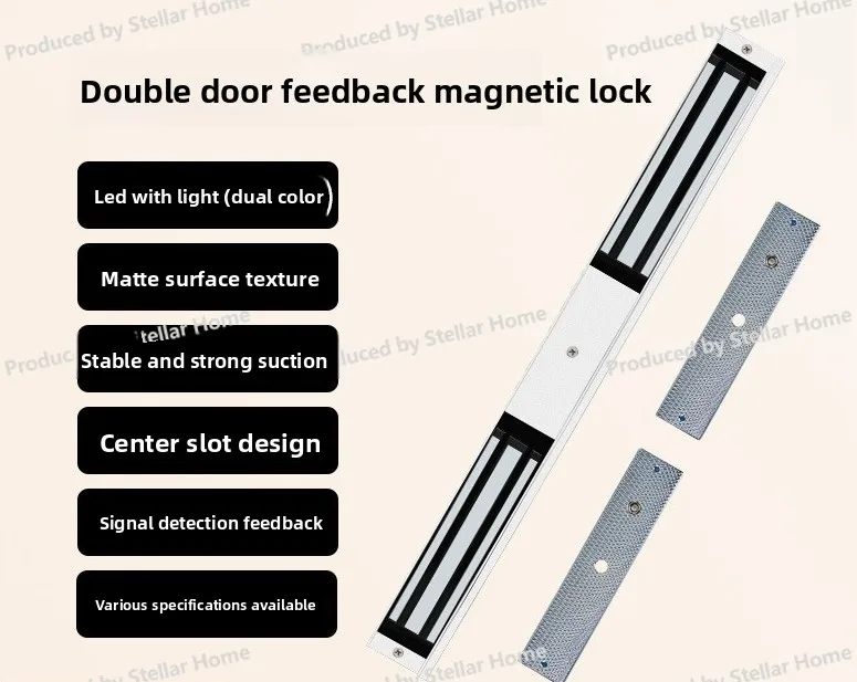 Office 280kg Single and Double Door Exposed Electromagnetic Lock Five-wire Aluminum Alloy Feedback Signal Magnetic Lock