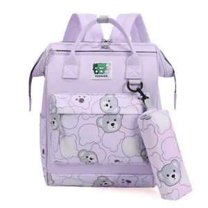 Primary School Bags for Girls Middle Student Backpack Cute Cartoon Nylon Bookbags New