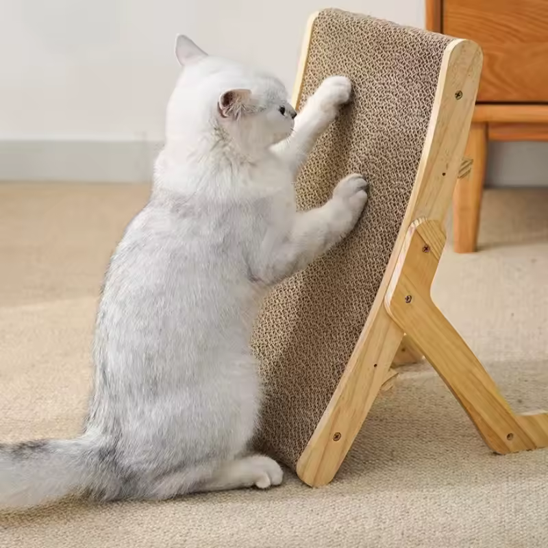 Wooden Cat Scratcher Scraper Detachable Lounge Bed 3 In 1 Scratching Post For Cats Training Grinding Claw Toys Cat Scratch Board