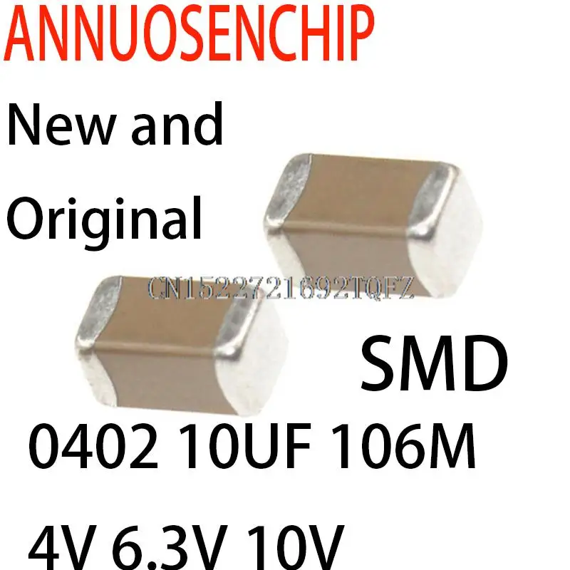 200PCS New and Original SMD Ceramic Capacitors 0402 10UF 106M 4V 6.3V 10V