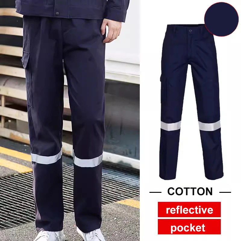 Pantalones informales reflectantes con bolsillos para hombre, calzas de trabajo de alta visibilidad, a la moda, para primavera y otoño