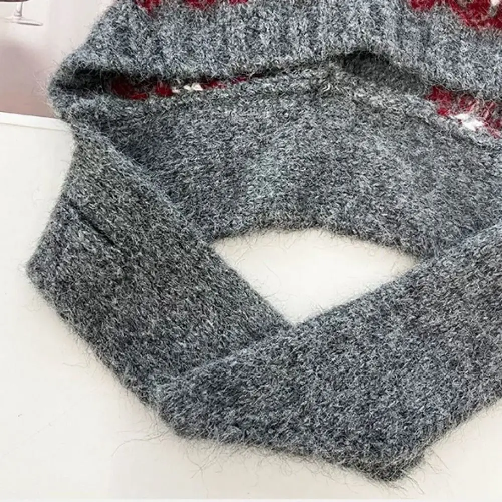 لطيف معرض جزيرة نمط الجاكار محبوك قبعة العرقية نمط مطبوعة آذان الدب بيني الكورية الدافئة محبوك قبعة طقم أربطة عنق الفتيات #4