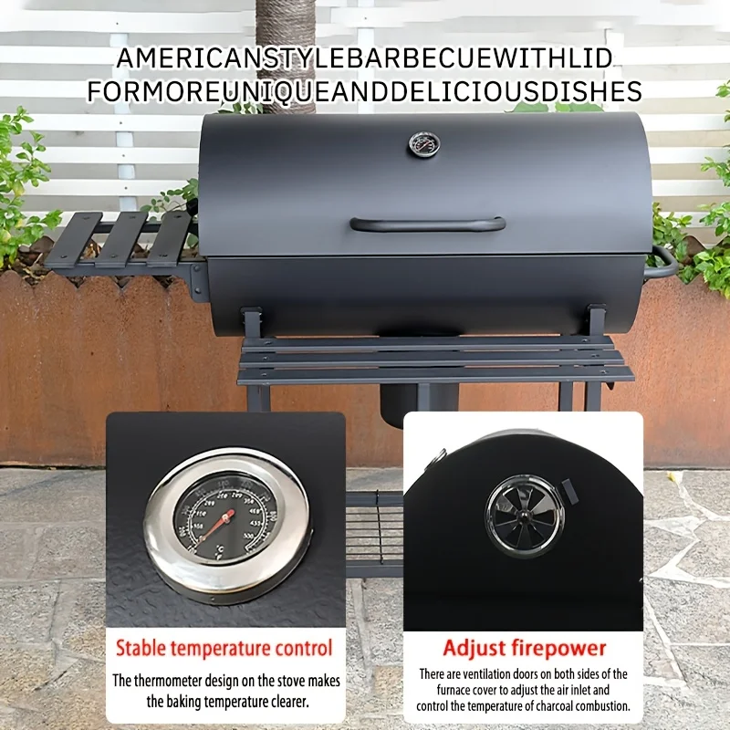 شواية فحم محمولة قابلة للطي من الفولاذ المقاوم للصدأ، مثالية للسفر، شواية في الفناء الخلفي، شواية خارجية، شواية للتخييم، شواية شواء #5