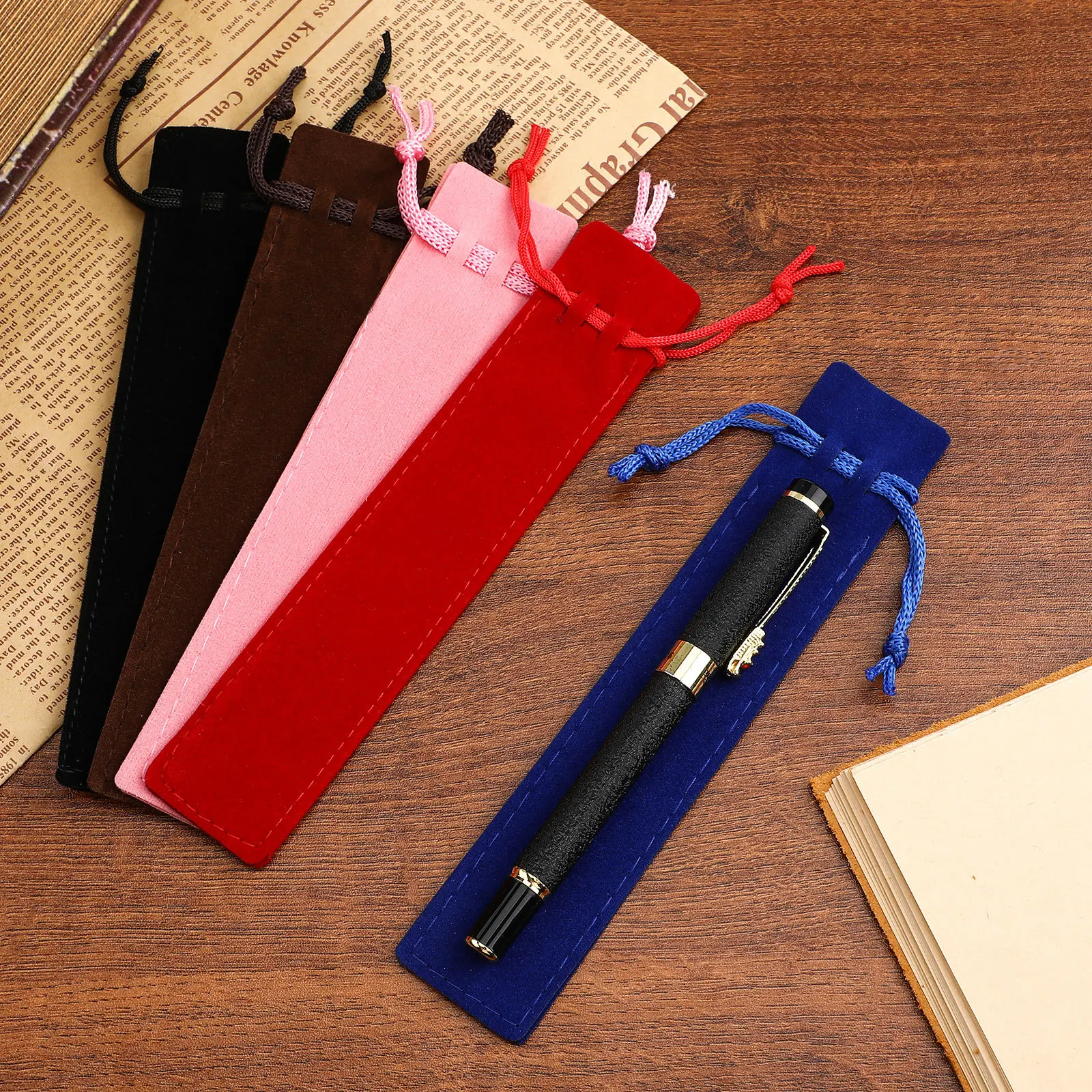 

20Pcs Soft Fabric Pen Sleeve Bags with Drawstring Secure Fit for Single Pen Protection Portable Gift Packaging Solution