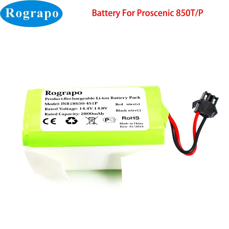 New 3400mAh/2800mAh Battery For Proscenic 850T/P Robot Vacuum Cleaner Accessories Parts