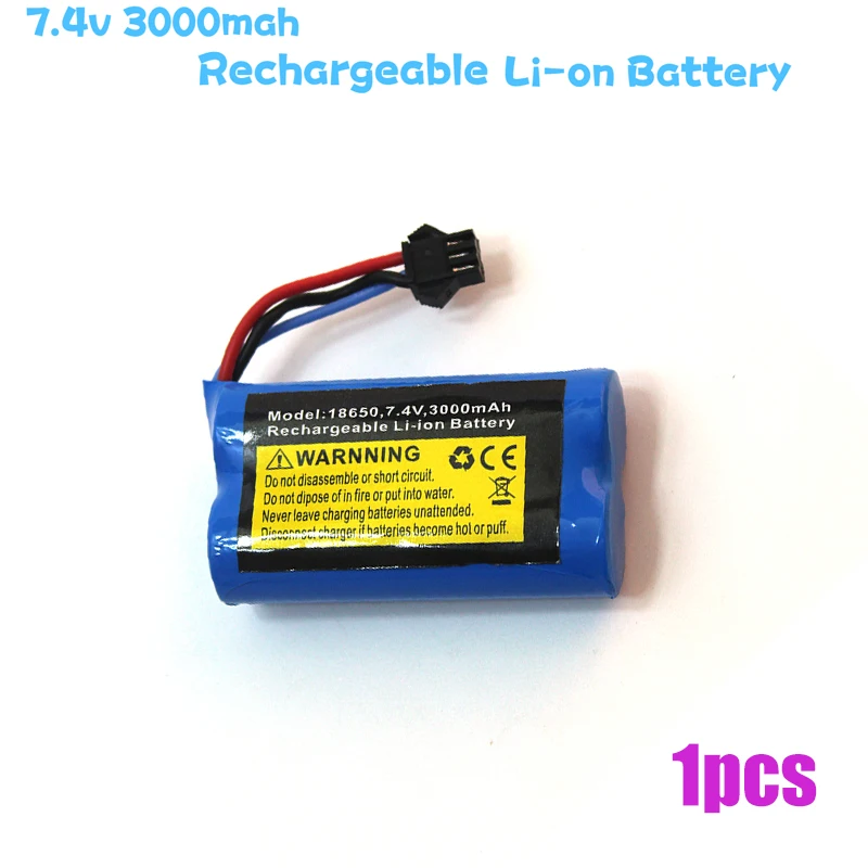 Batterie Lipo MN82 MN99S 2S RC 7.4V 3000mah, pièces RC pour télécommande, voiture jouet, robot avec batterie de grande capacité, chargeur USB