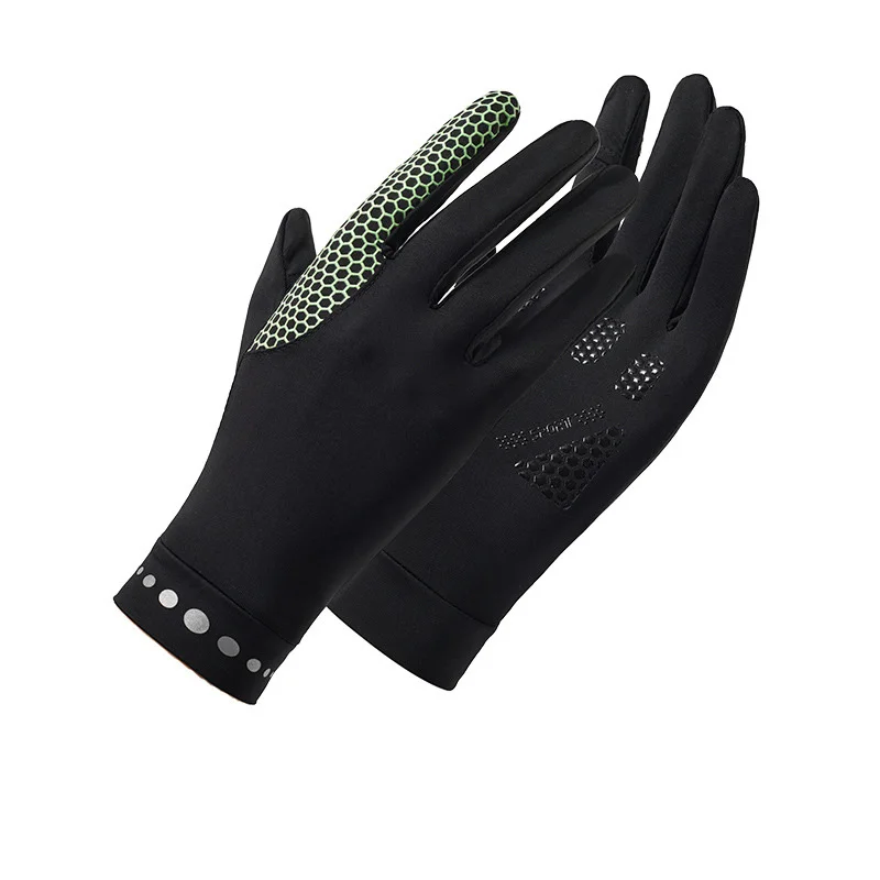 

Summer Men Women Thin Elasticity Ice Silk Sunscreen Glove UV Sport Cycling Non Slip Driving Clamshell Touch Screen Sun Mitten M1