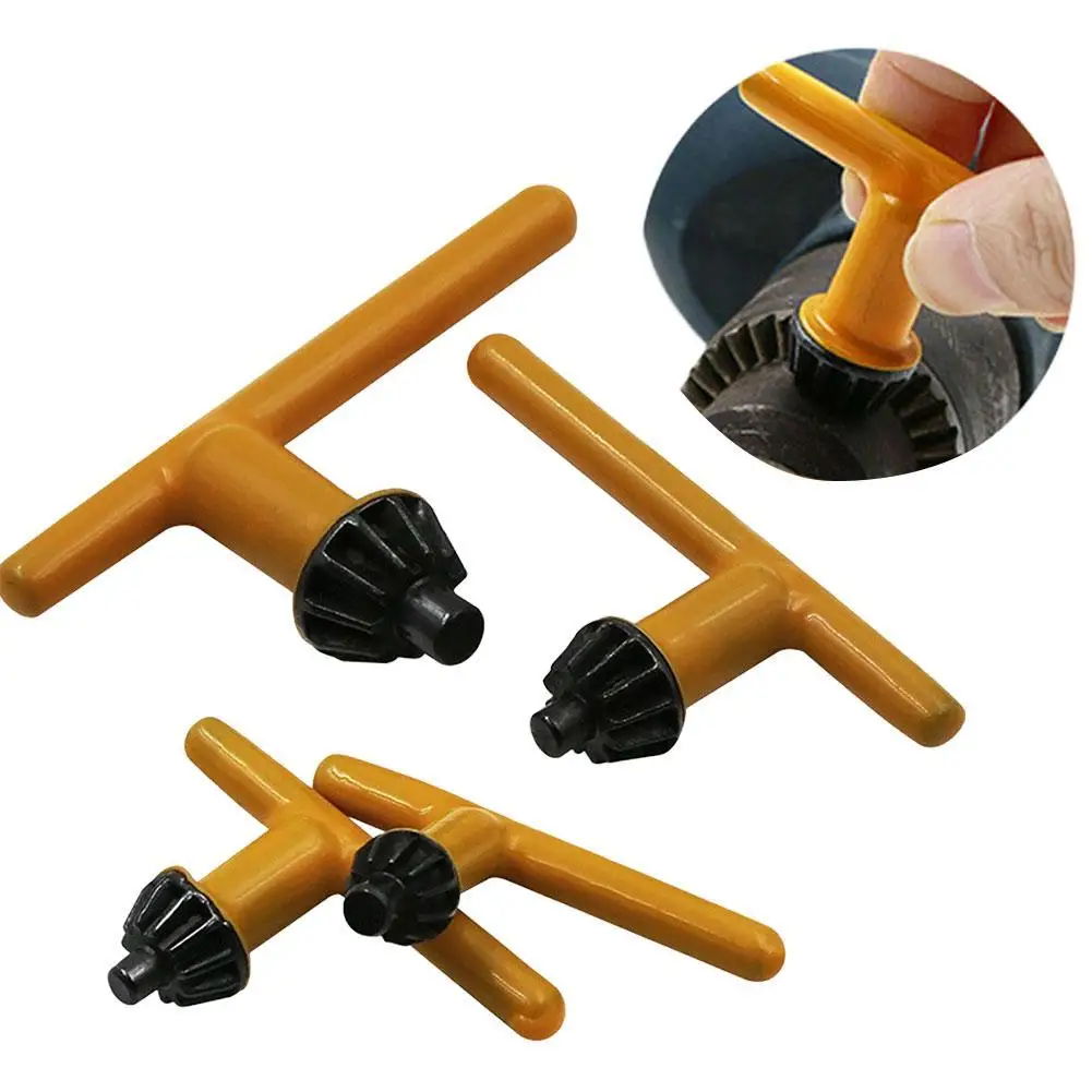 Llave de mandril de taladro de varios tamaños con mango en T, llave de mandril de taladro antideslizante con engranajes, herramienta universal de ajuste de brocas para taladro eléctrico