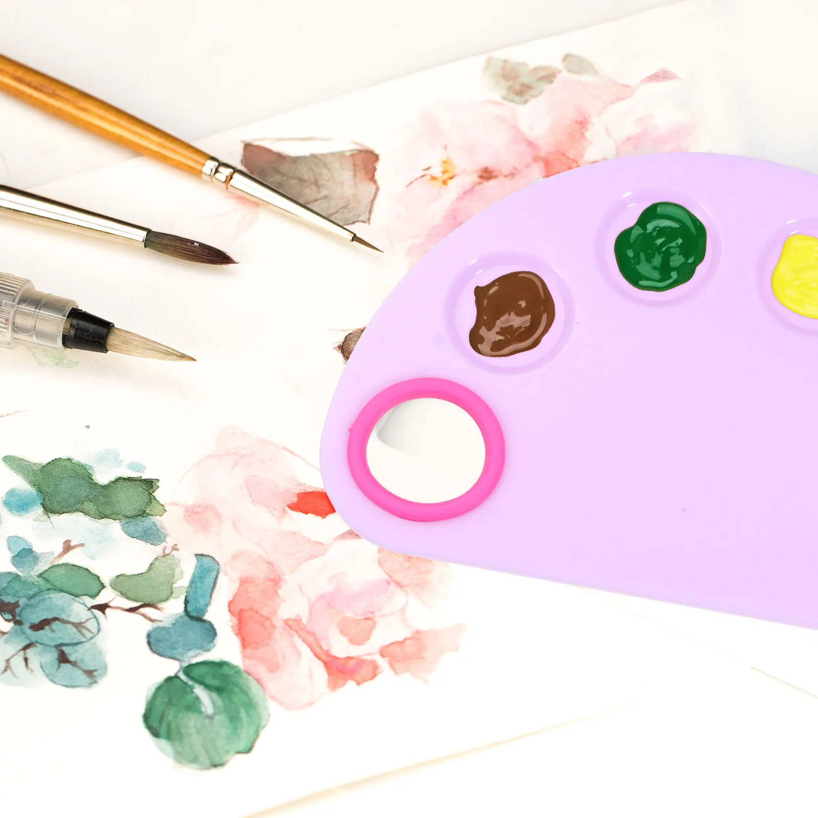 

2 Sets Palette Painting Tray Stainless Steel Water Color Mixing Watercolor