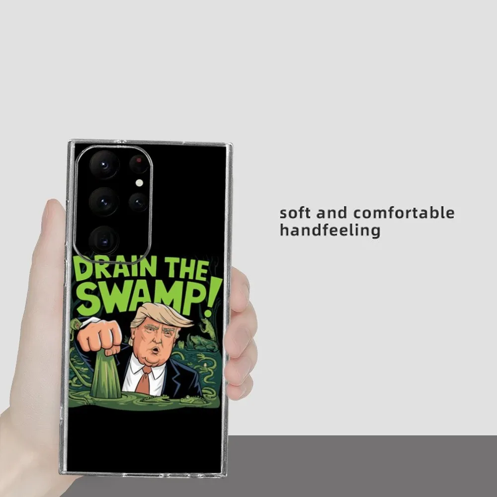 Drain The Swamp2024 Trump Phone Case For Samsung Galaxy S24 Ultra S22 S23 Ultra S21 S20 5G Protective Silicone TPU Funda