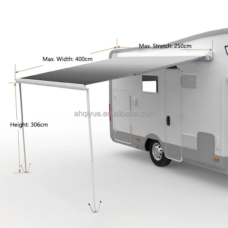 Pare-soleil latéral pliable pour camping-car 4,0x2,5m, abri solaire électrique 12 volts pour caravane, véhicule de loisirs