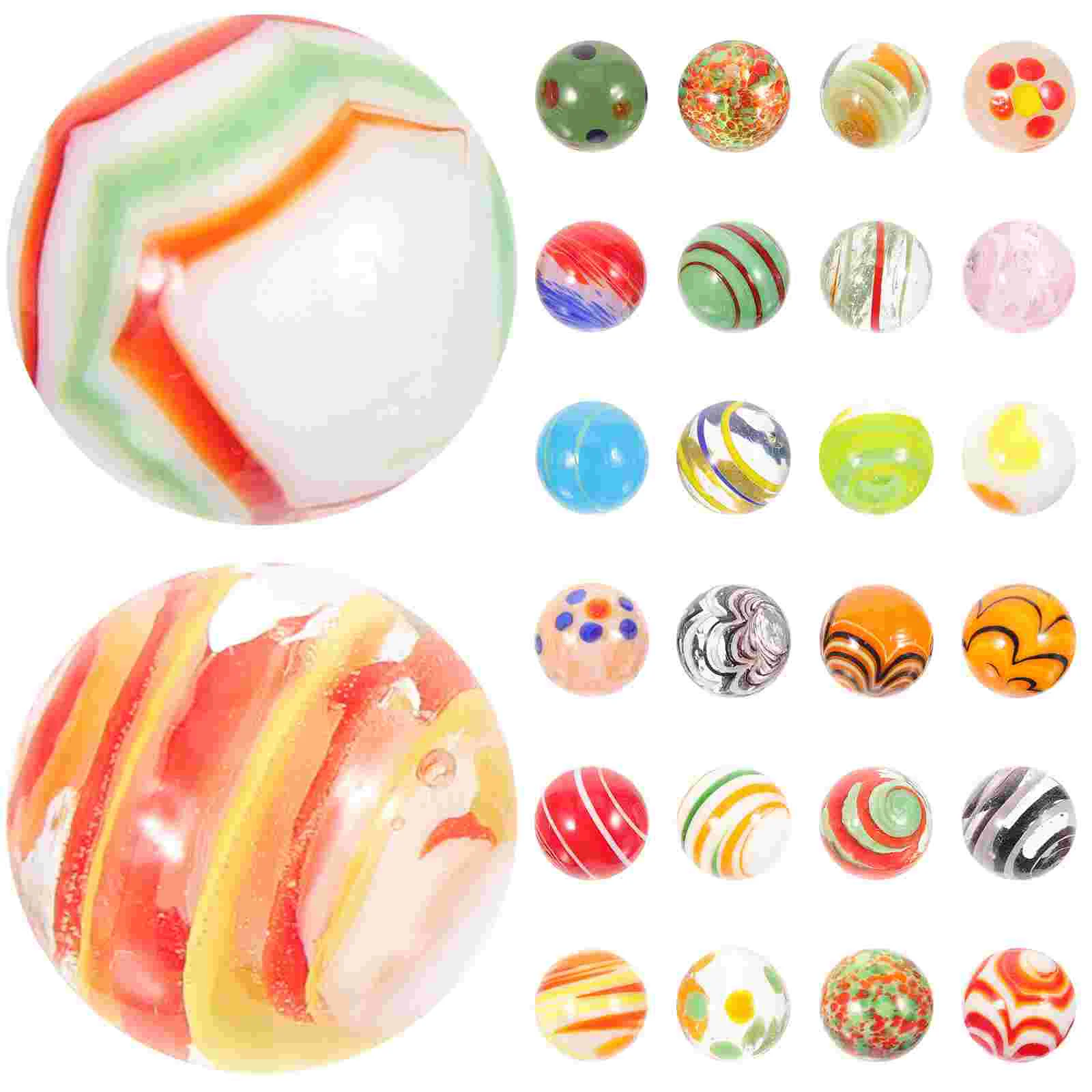 

30 Pcs Glass Marbles Outdoor Toys for Kids Balls Board Beads Colored Child Decor