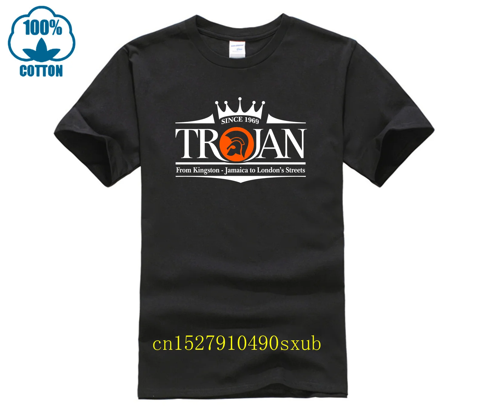 Trojan Records British Label Logo Men\'s T-shirt Tee Size S 4XL