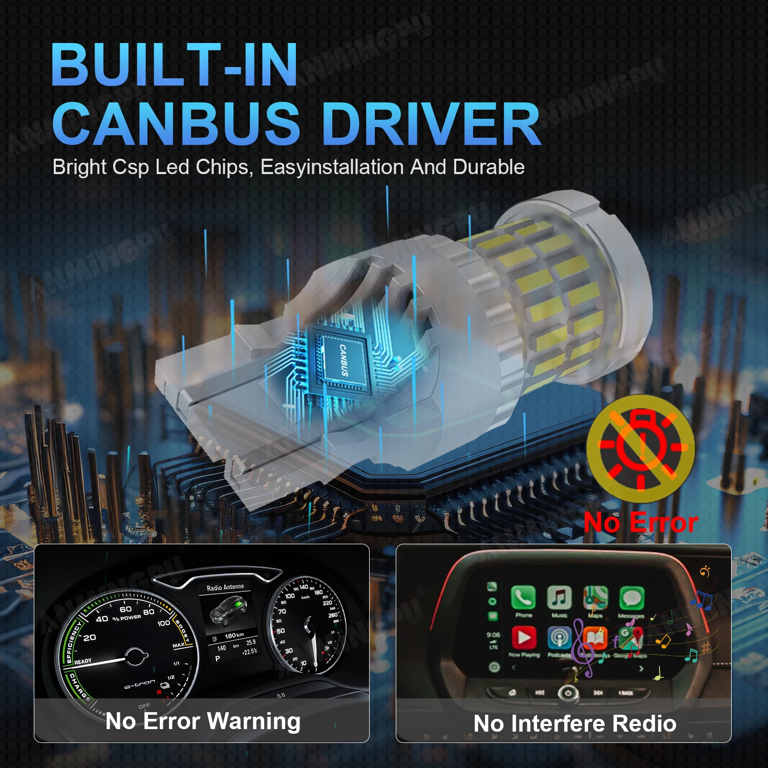 2x T20 7443 W21/5W LED Canbus لا فرط فلاش W21W WY21W 7440 النهار تشغيل ضوء DRL الفرامل الضوء الخلفي 12 فولت السيارات بدوره مصباح إشارة #4