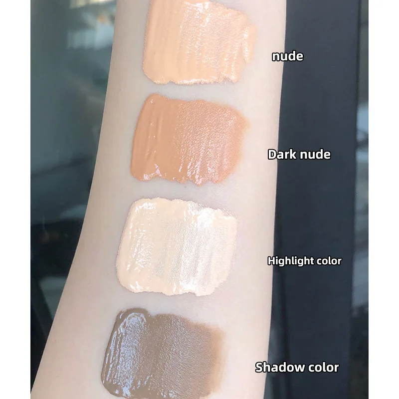 Professional Face Liquid Foundation Cream Eye Shadow Highlighter Concealer Waterproof Makeup Base Brighten Cover Dark Circles