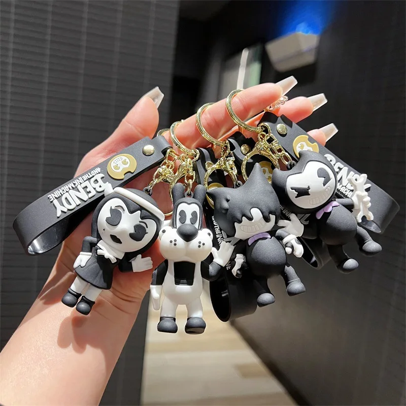 Halloween Gift Bandy and Ink Printer Thriller Game Key Chain Key Ring Toy Bag Pendant Doll for Children Kid Christmas Gift