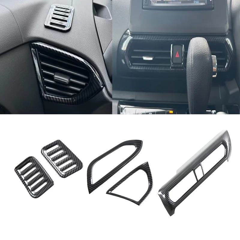 For Nissan Roox 2021 2022 2023 ABS Carbon Color Interior Center Console Air Condition AC Outlet Vent Cover Trim Car Accessories