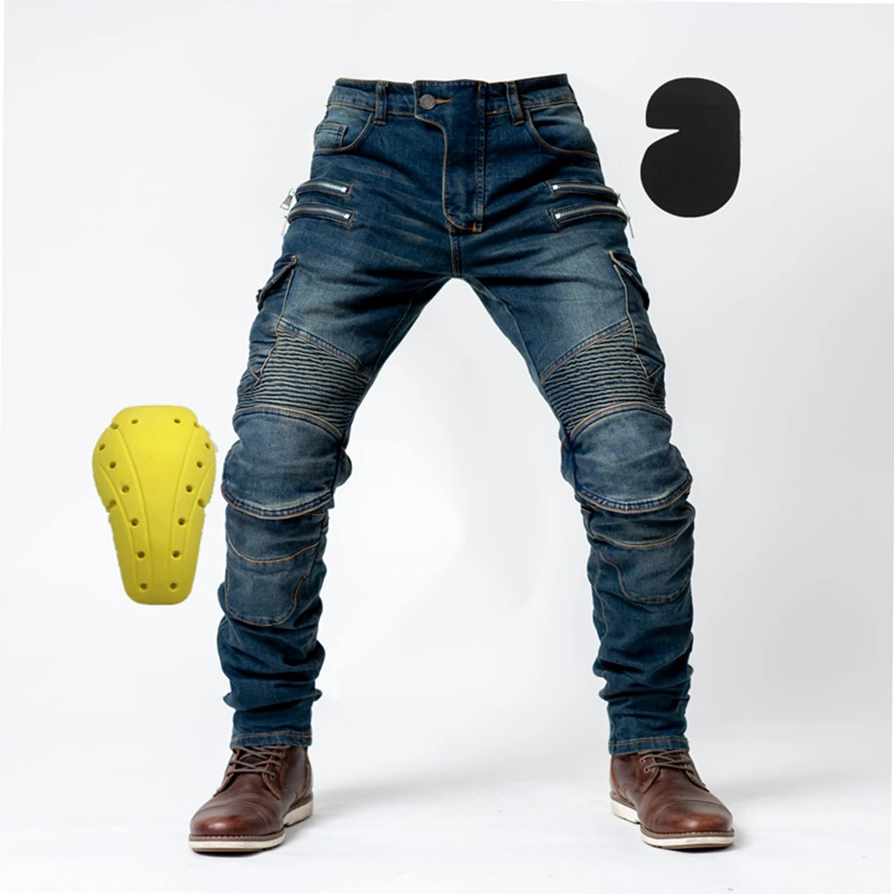 Motorfiets Heren Broek Motorcross Zomer Jeans Beschermende Kleding Motor Broek Ademende Outdoor Zwart Blauw Duurzaam