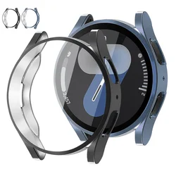2PCS TPU Protector Case For Samsung Galaxy Watch 7 6 5 4 40/44mm Cover Coverage Plating Bumper Screen Protection Full Accessorie