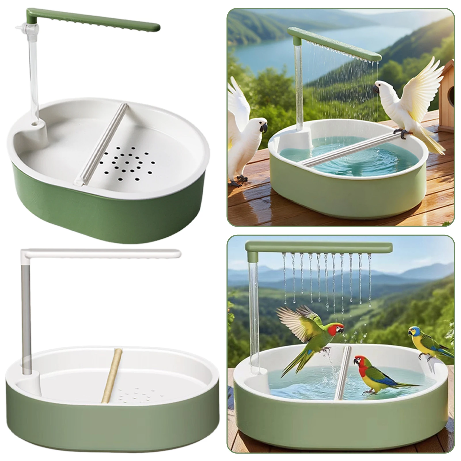 Birds Bathtubs Bath Box Hook Installation Sturdy Safe Extra Large Space Keeps Cage Dry Promotes Health Birds Hygiene Habits