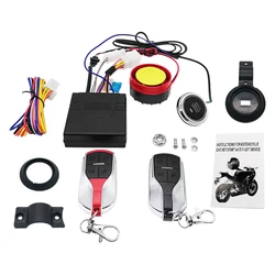 12V One Click Start Motorcycle Alarm With Engine One Buttom Start  Anti-sheft Anti-robbery 2 Remote Control