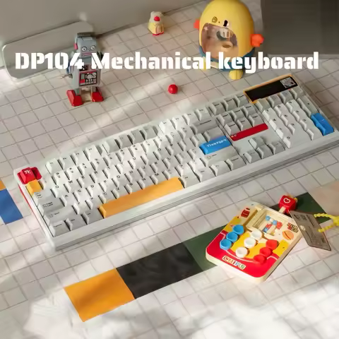 TickType DP104 Mechanical Keyboard Wireless Tri-mode Gasket RGB Hot-Swap QMK/VIA Custom Aluminum Office Gaming Keyboard Gift