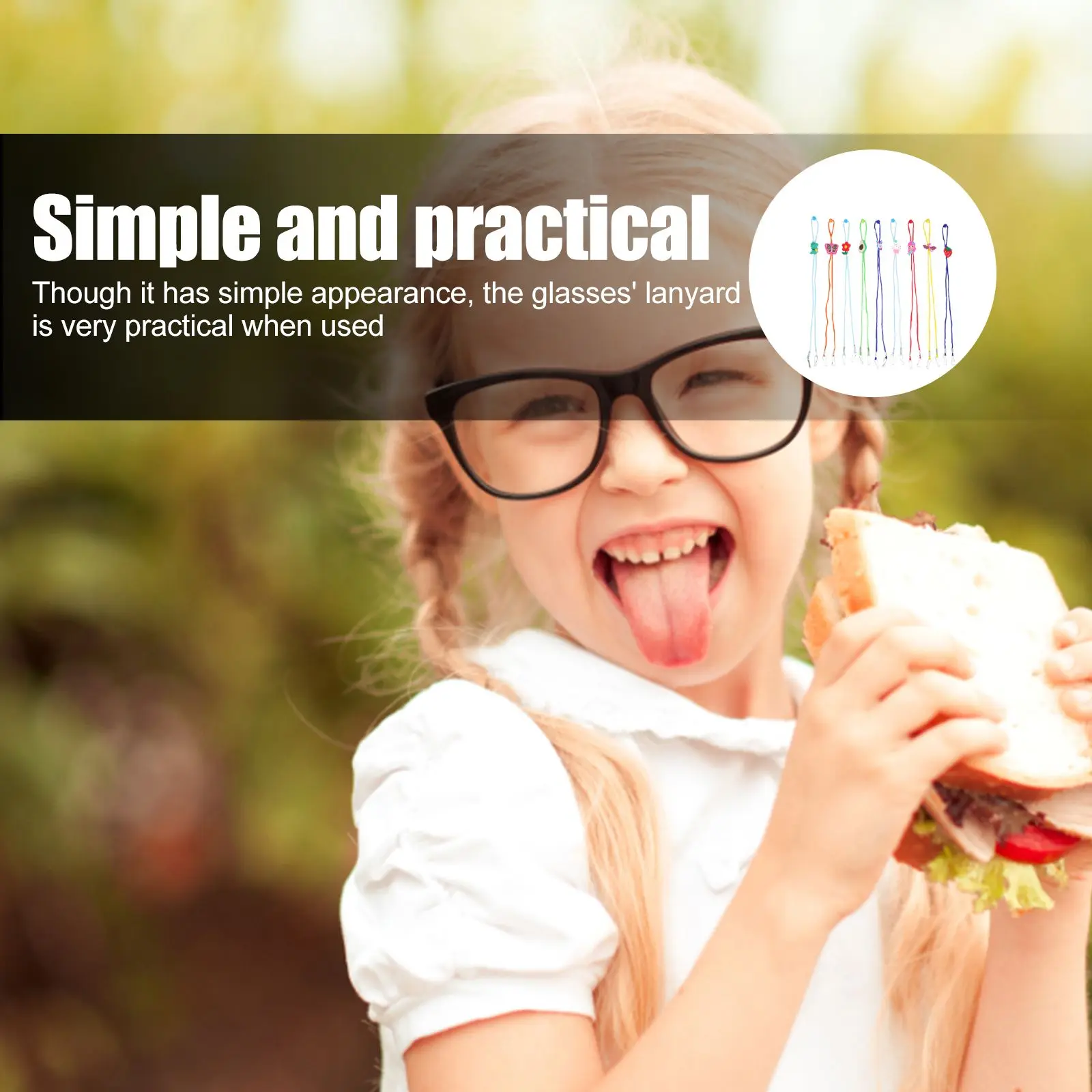 10 Pcs Kids Glasses Strap Eyeglasses Lanyards Elastic Cartoon Adjustable Practical Use Mixed Pack Children goggles safety