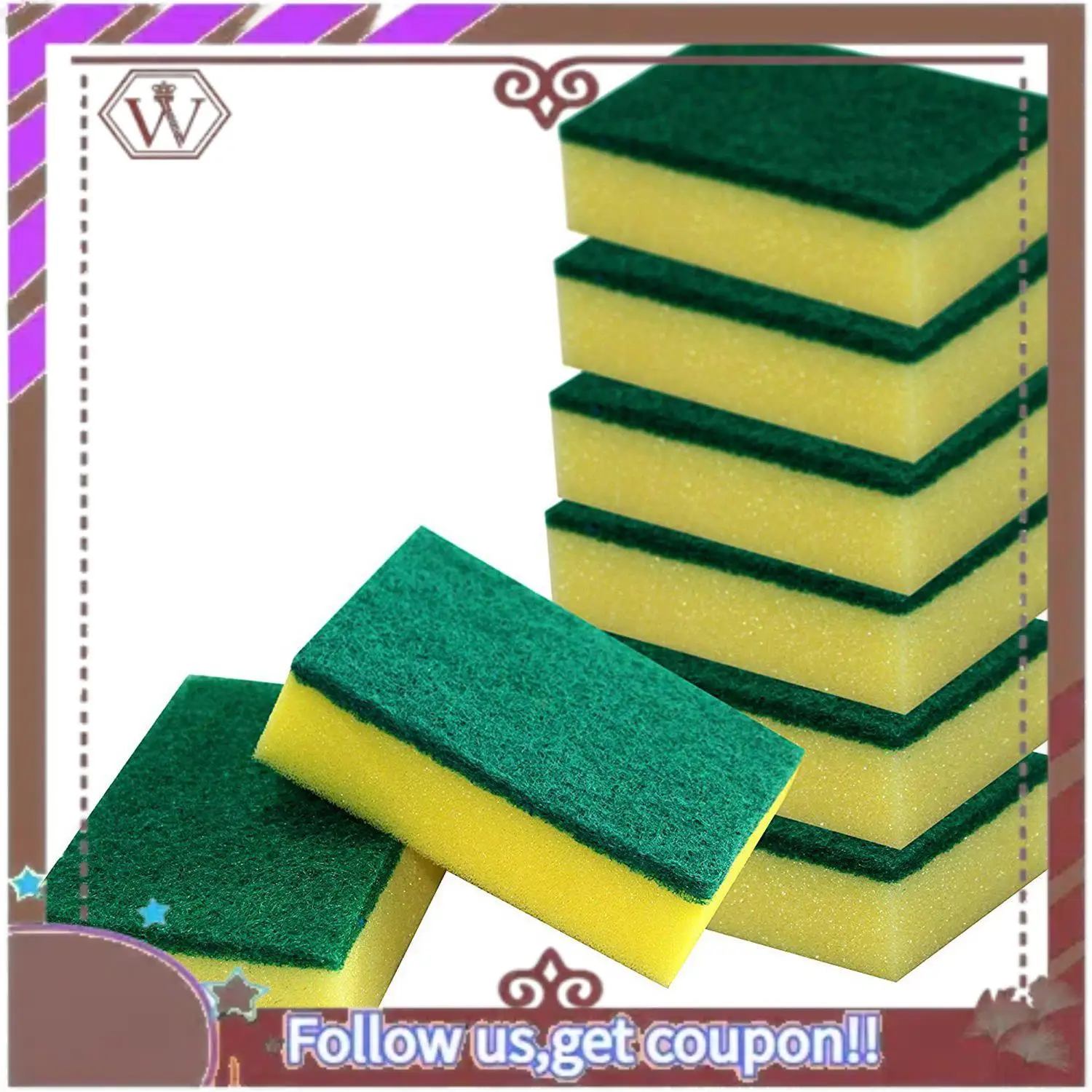 Latest 20Pcs Heavy Duty Multi Use Cleaning Sponges Rub Non-Scratch Sponge Scrubbing Dish Sponges & 5Pcs 3Cm Magnetic Clip Magnet