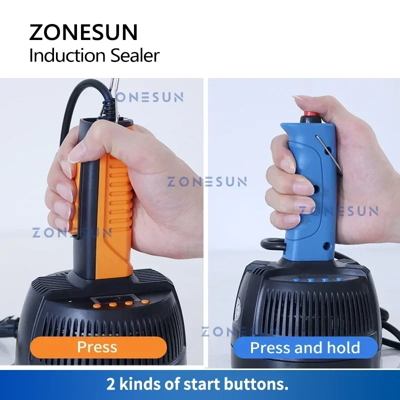 ZONESUN-sellador Manual de inducción electromagnética, máquina de sellado de botellas, papel de aluminio, máquina taponadora de plástico médico