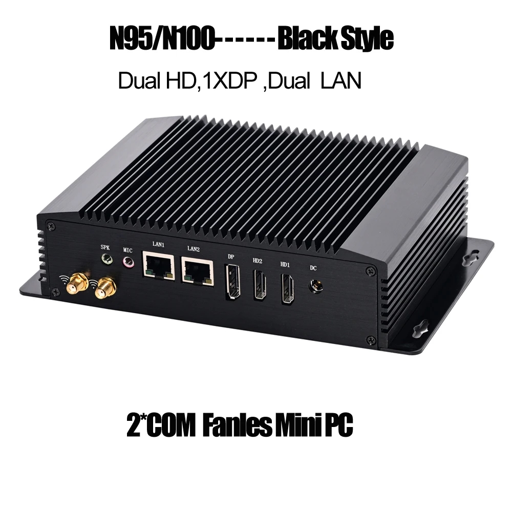 Scelte Diversificate Firewall Fanless MIni PC Intel 12a generazione N100 N95 Dual LAN 2 * HD 1 * DP 2 * COM Computer desktop da ufficio Win11