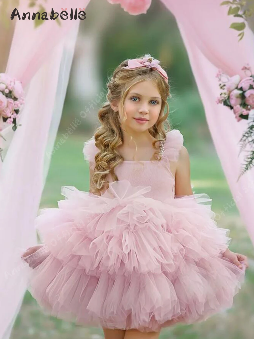 Annabelle-vestido ajustado de princesa para niña, traje de boda, fiesta de cumpleaños