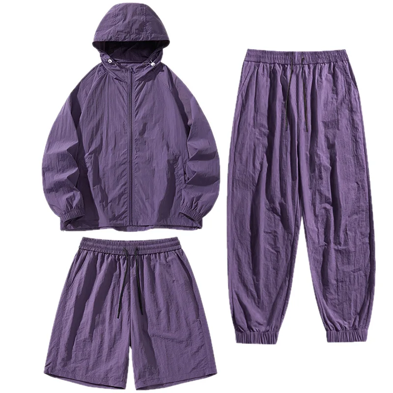 Summer Ice Silk Couple Sun Protection Clothing Breathable Lightweight Outdoor UV Protection Skin Clothes For Men Women