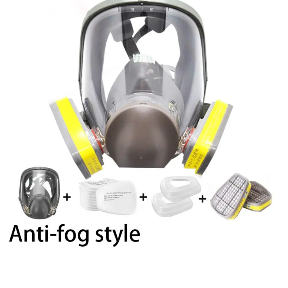 7 In 1 Set Industrial Mask Large View Dust Filter Full Face Mask Full Facepiece Silicone Mask Spray Paint Respirator