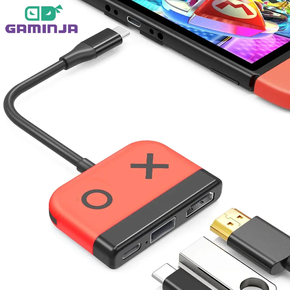 GAMINJA Portable Nintendo Switch Docking Station TYPE-C Hub with HDMI and USB 3.0 PD For Switch/ Tablet Notebook/Mobile Phone