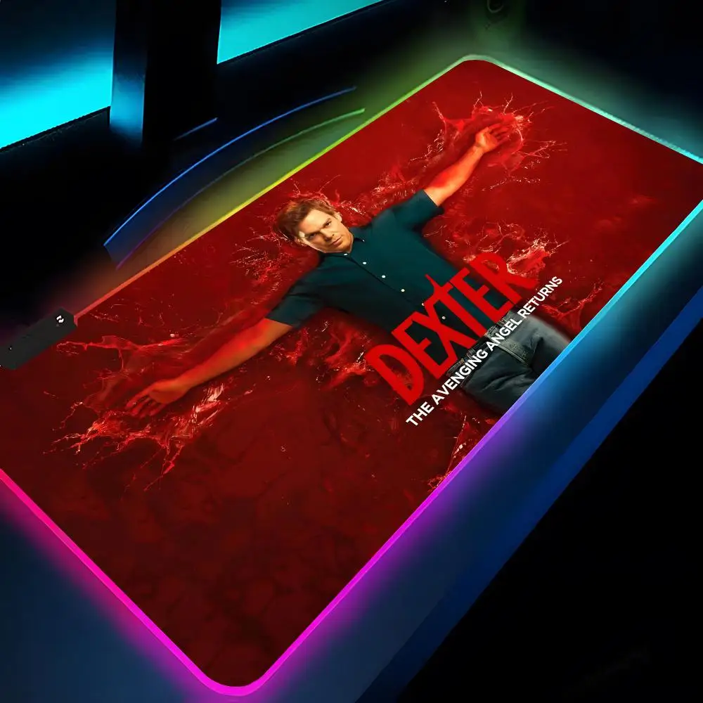 

D-Dexter Mouse Pad Rgb Xxl Laptop Mat Gaming Mousepad Backlit Keyboard Gamer Girl Table Pads Desk