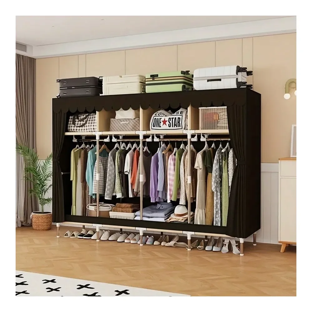 

LargeCapacity Dustproof Simple Wardrobe With 6 Storage Spaces, Suitable For Families, Bedrooms, Rental Houses, International St