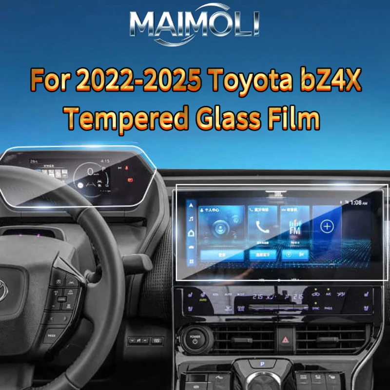 

2Pcs 9H Tempered Glass Film Set For 2022-2026 Toyota bZ4X Anti Scratch Anti Fingerprint Anti Glare Matte HD