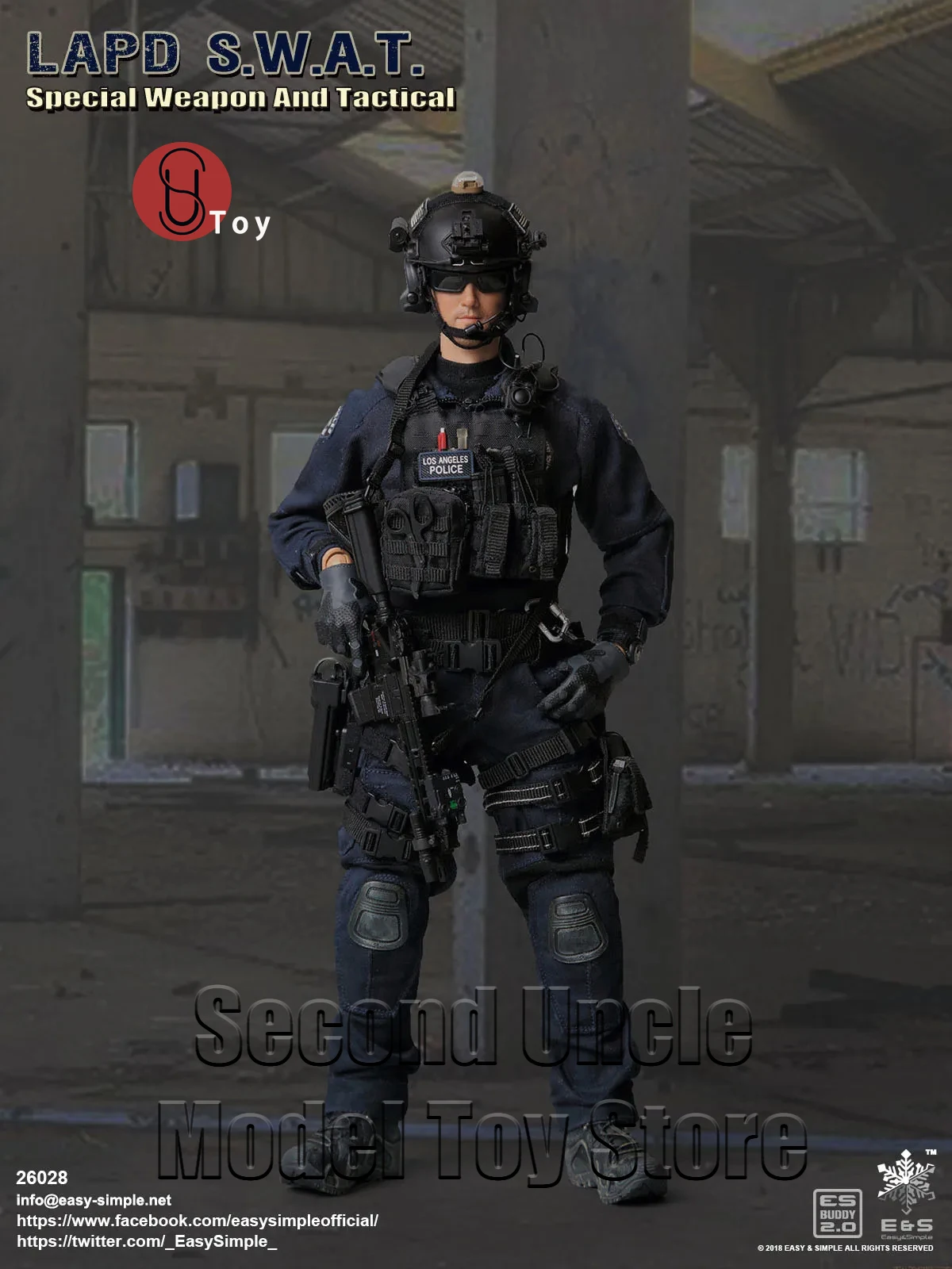 

Easy&Simple ES 26028 1/6 LAPD S.W.A.T Special Weapon And Technical Police Officer 12'' Military Action Figure Model Toys Gift