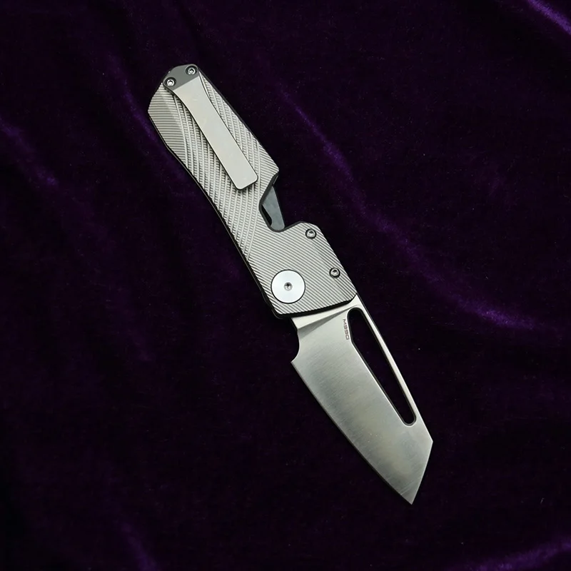 LEMIFSHE WinterPudding FACTOR B4  Titanium Handle M390 Blade Magnet Ceramic Bearing Pocket EDC Tool Camp Hunt Folding Knife