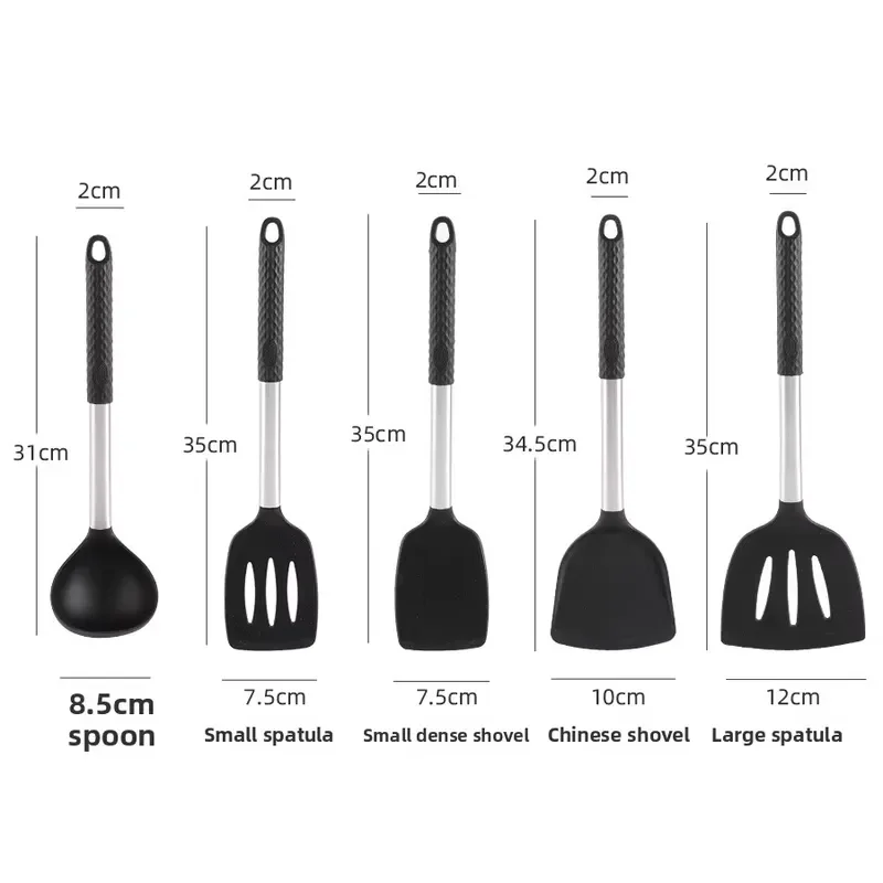 for Rhombus Handle Kitchen Utensils Pots Spoons Cooking Spatula Non-stick Non-slip High Temperature Anti-scalding