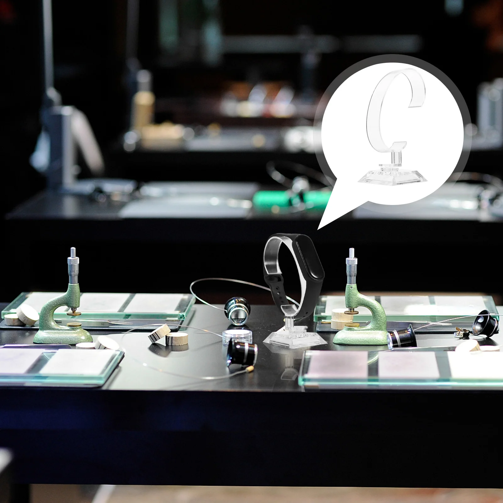 

10Pcs Watch Display Stand Transparent Durable Bracelet Holder Stable Rack for Bedroom Bathroom Vanity Watch Stand