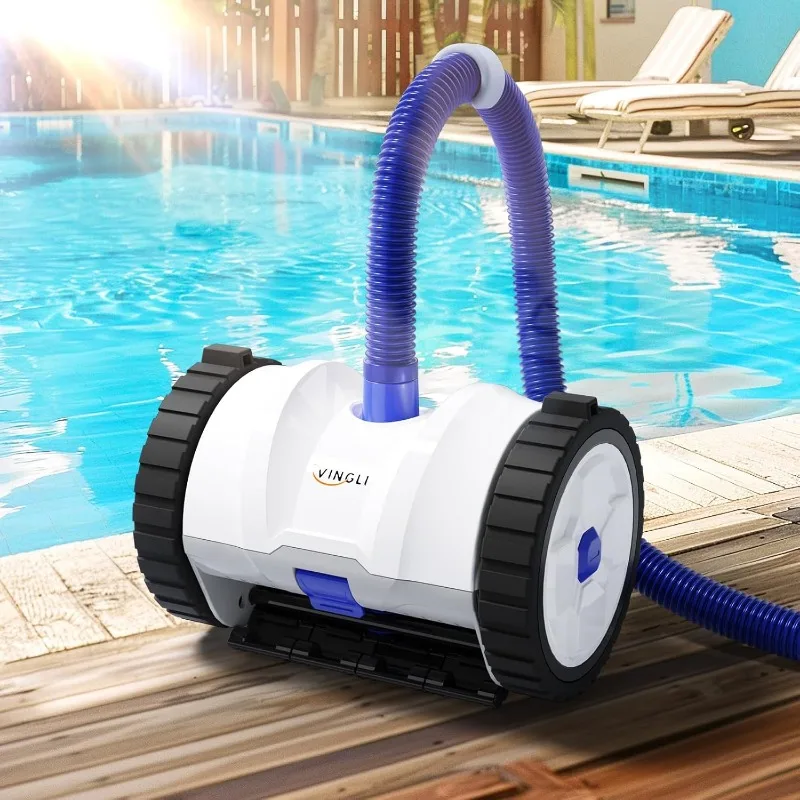(2024 New) VINGLI Pool Cleaner Suction-Side Pool Vacuum Automatic Sweeper for Inground Swimming Pool,Climbs Walls -39.6ft