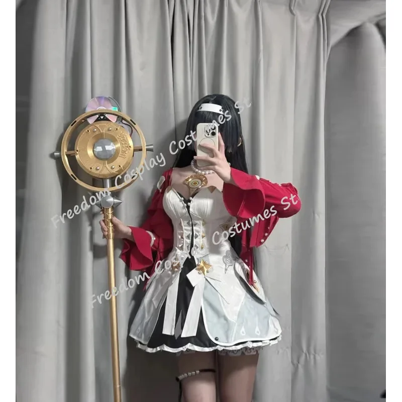 Anime Game Zenless Zone Zero Cosplay Astra Yao Costume Sexy Red Dress Uniform Wigs Earrings For Halloween Christmas Cos Suitx;2'