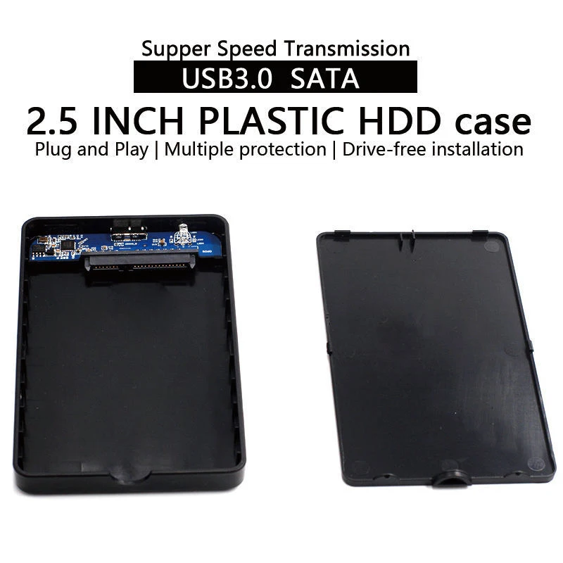 2.5 Inch USB 3.0 Hard Drive Case SATA HDD SSD Enclosure External Hard Drive Disk Box for PC Laptop Smartphone