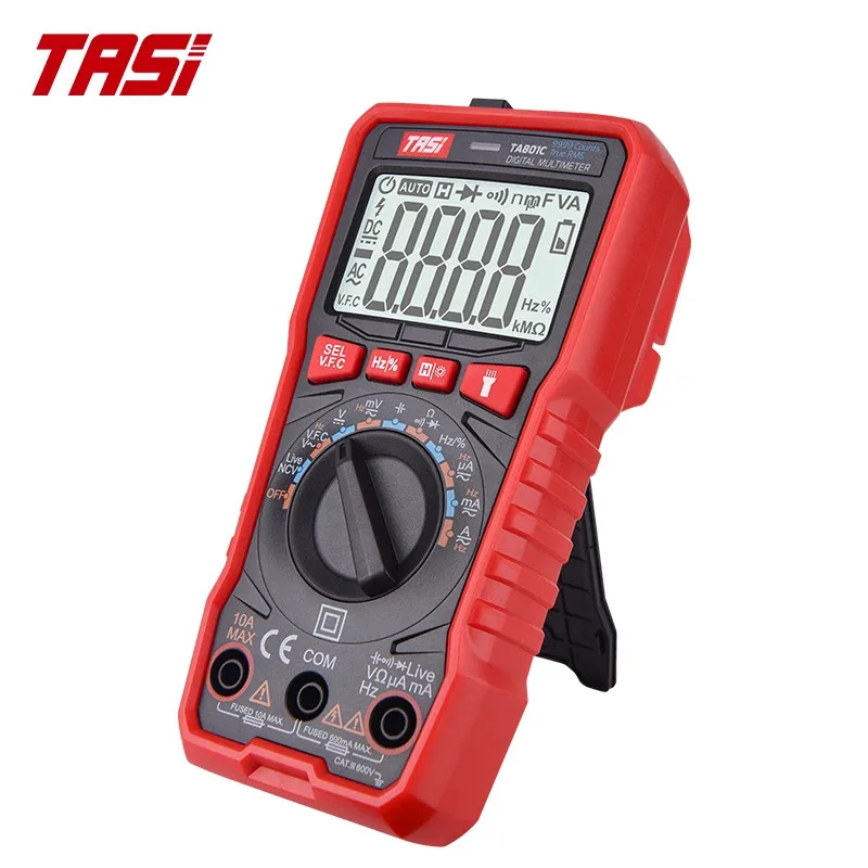 

For Sea Shipping, CustomizedTASI TA801C Auto-ranging AD/AC Multimeter Handheld Electrical Testing 600V 5999-digit Display Low Ba