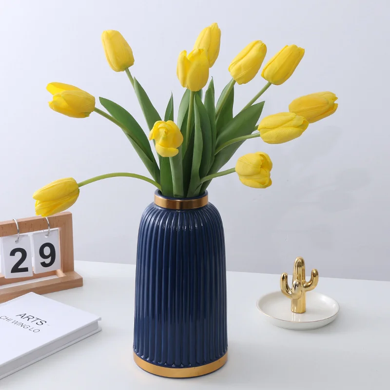 Kunstmatige nep eeuwige gedroogde tulpenbloemplanten Hoge kwaliteit decoratie Vaasdecoratie voor thuis Woonkamer Decor Nieuwjaar