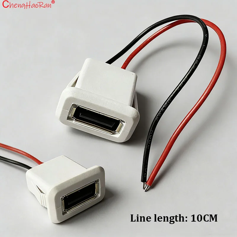 2PCS 2,0 USB Buchse A-typ Mit Draht Weibliche Kopf Lade Port Wasserdichte Buchse 2,0 Direkt Spannung geändert Steckdose
