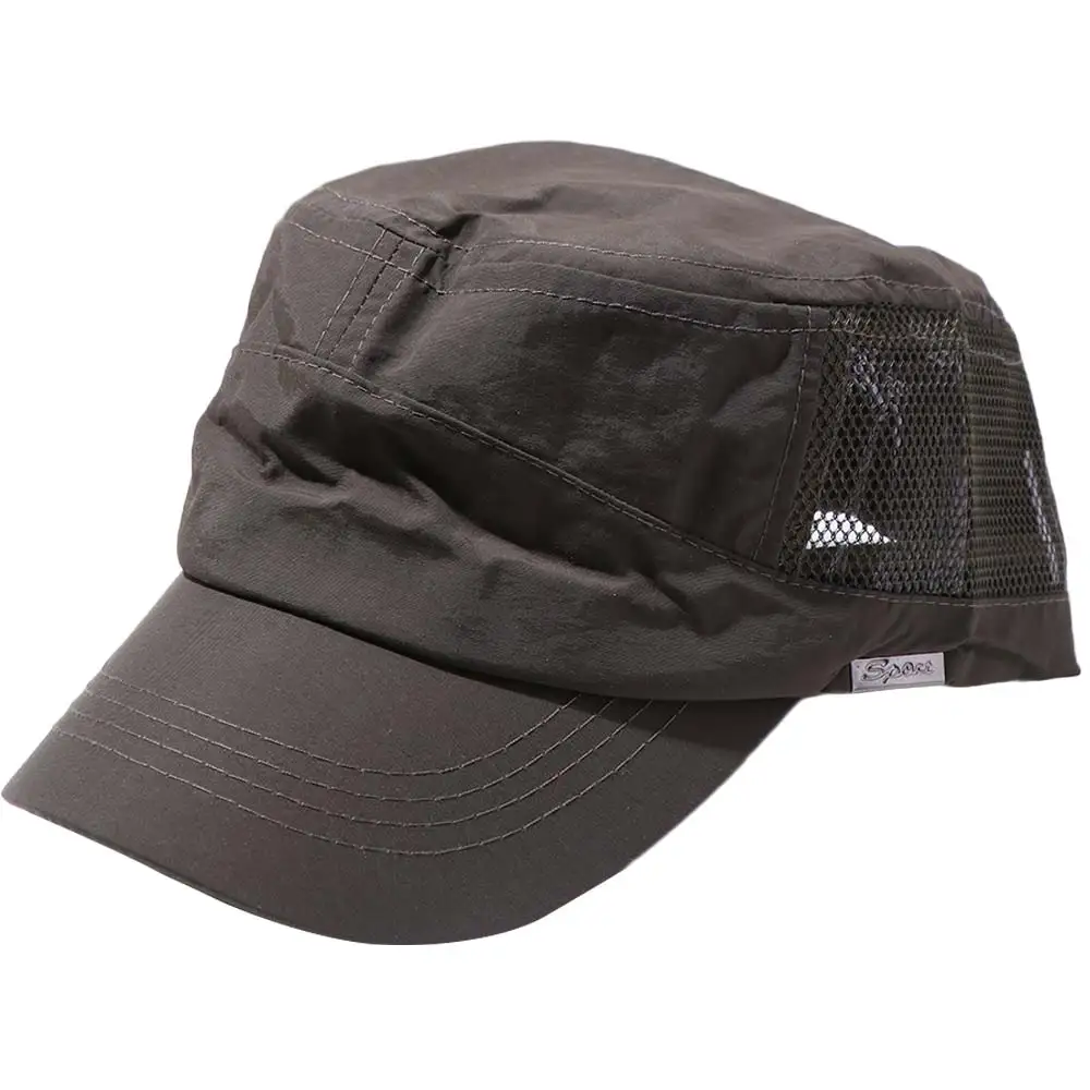 

Vintage Adjustable Flat Top Hat Quick Drying Outdoor Flat Peaked Cap Solid Color Hiking Men’s Sun Hat Male Female